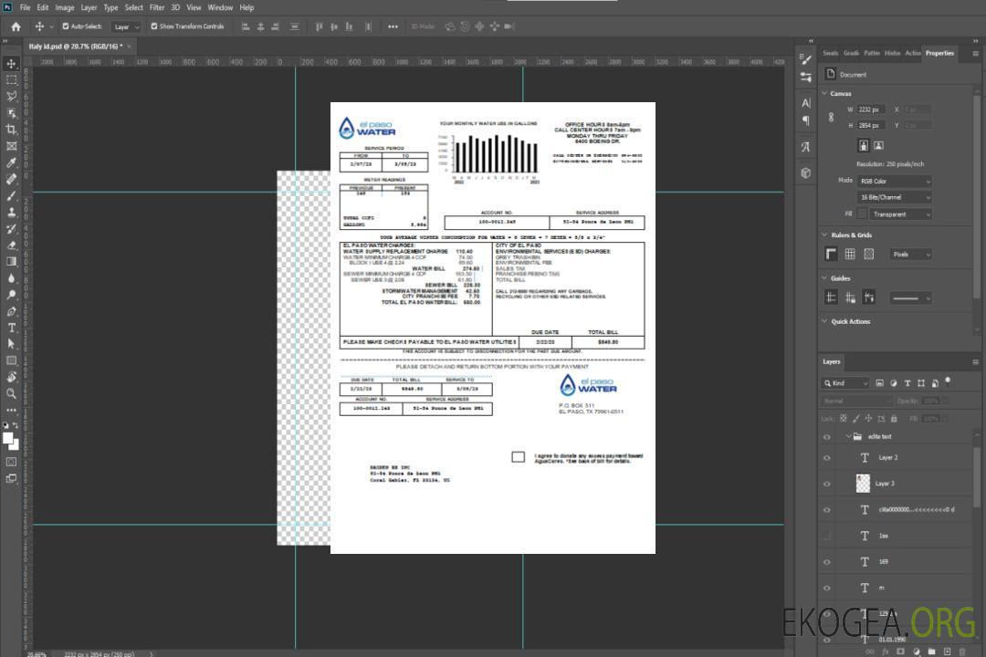 Projet de loi commercial sur le service public d'eau de Texas El Paso, SCR template Projet de loi commercial sur le service public d'eau de Texas El Paso, SCR template